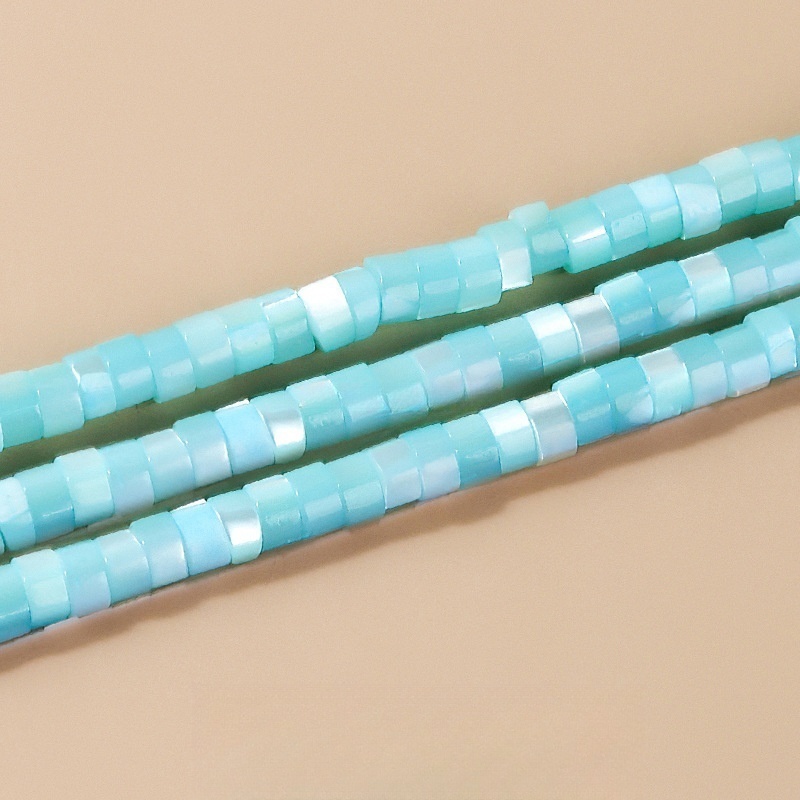 2*4mm colorful shell mother-of-pearl right angle round spacer beads