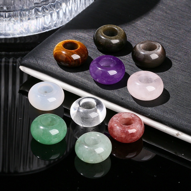 10pcs/bag 14*8m natural jade crystal abacus large hole beads loose beads