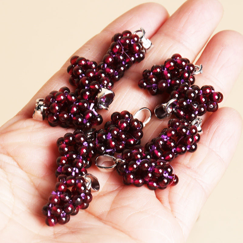 Natural garnet woven flowers/grapes DIY jewelry accessories