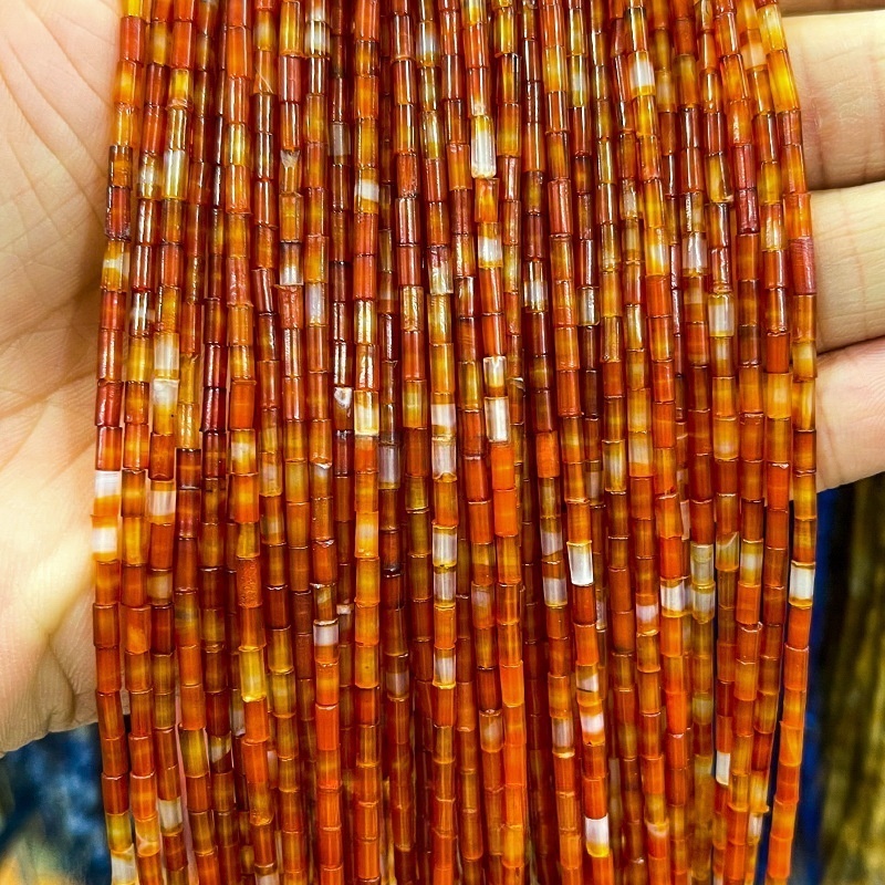 2x4mm agate round tube beads loose beads