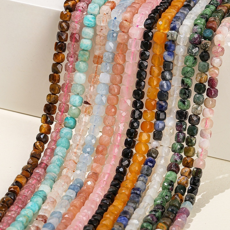 4-5mm crystal agate cube loose beads suitable for DIY