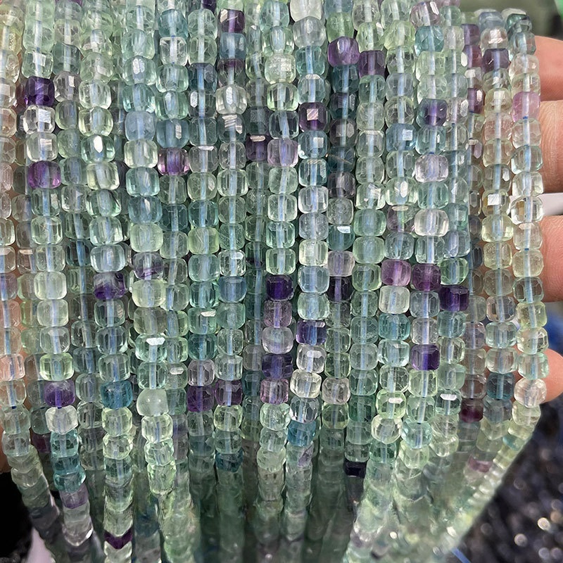 4-5mm crystal agate cube loose beads suitable for DIY