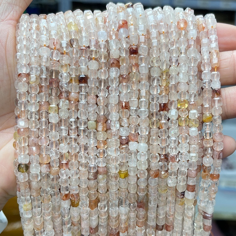 4-5mm crystal agate cube loose beads suitable for DIY