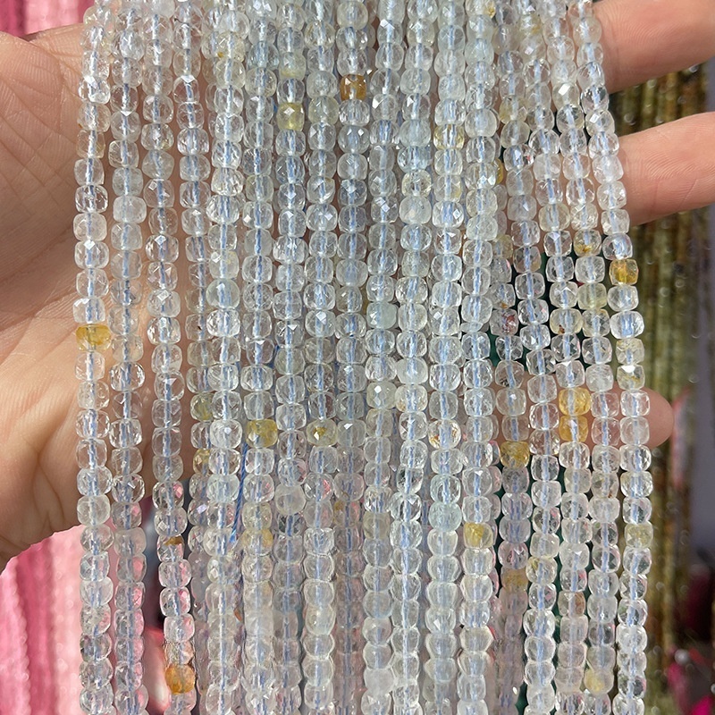 4-5mm crystal agate cube loose beads suitable for DIY