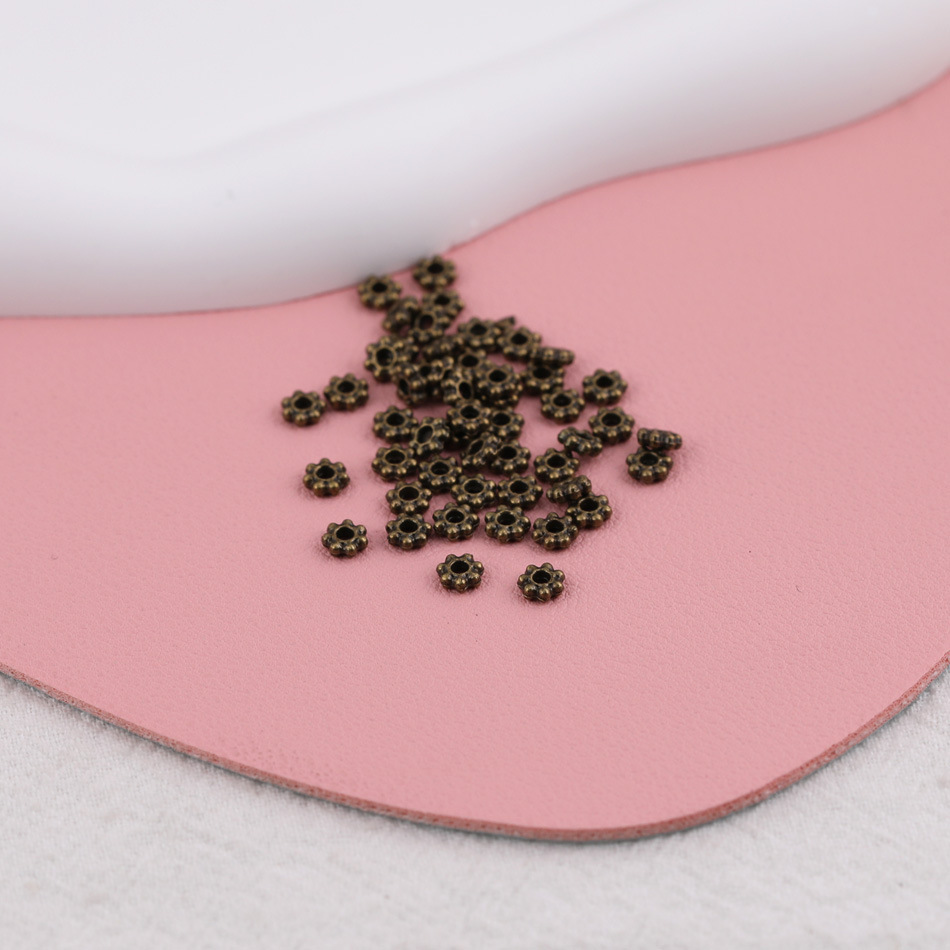 100 Pieces/Bag-alloy 4MM snowflake spacer beaded receptacle spacer bead diy handmade jewelry accessories