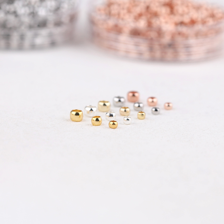 100 Pieces/Bag-Copper plated 14K gold-plated color-preserving necklace bracelet positioning beads