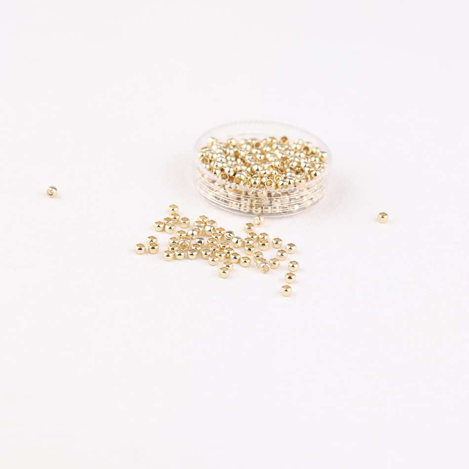100 Pieces/Bag-Copper plated 14K gold-plated color-preserving necklace bracelet positioning beads