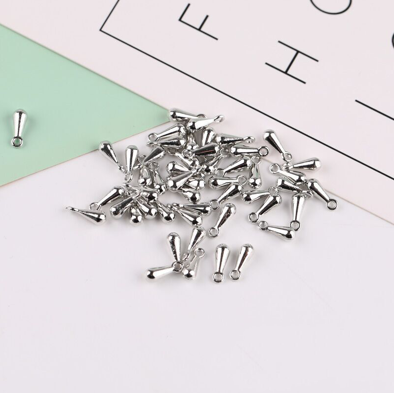 50 Pieces/Bag-Extension chain end water drop small pendant tail chain DIY jewelry accessories