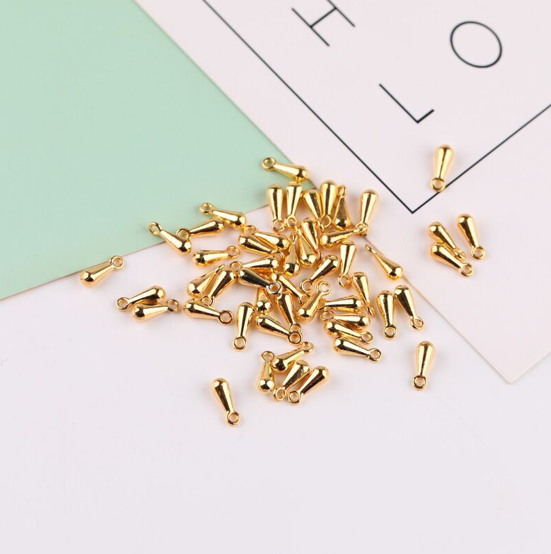 50 Pieces/Bag-Extension chain end water drop small pendant tail chain DIY jewelry accessories