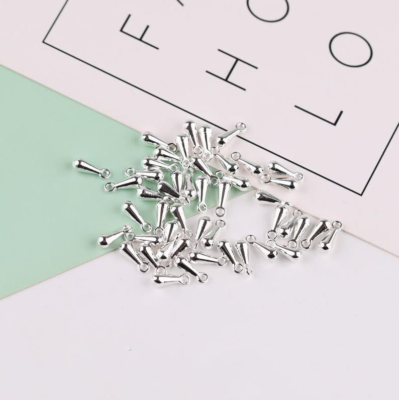 50 Pieces/Bag-Extension chain end water drop small pendant tail chain DIY jewelry accessories