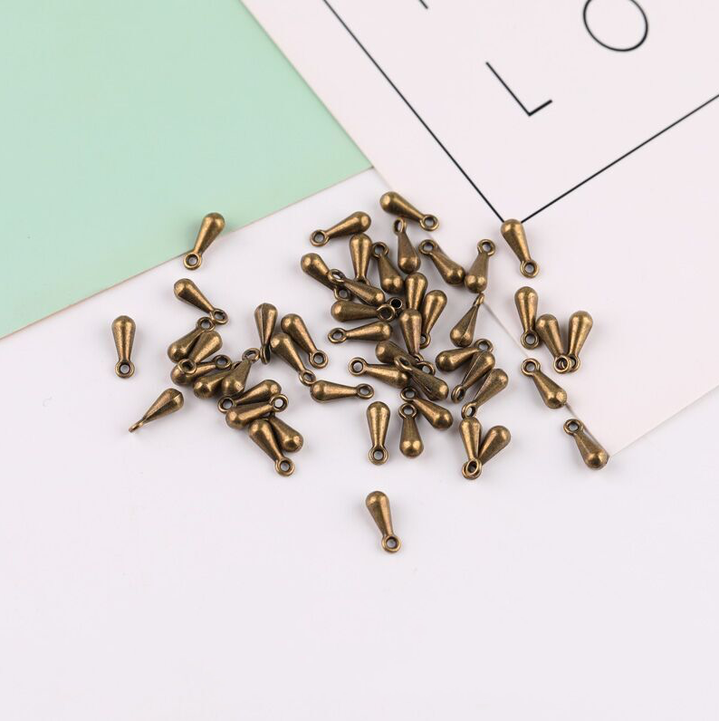50 Pieces/Bag-Extension chain end water drop small pendant tail chain DIY jewelry accessories