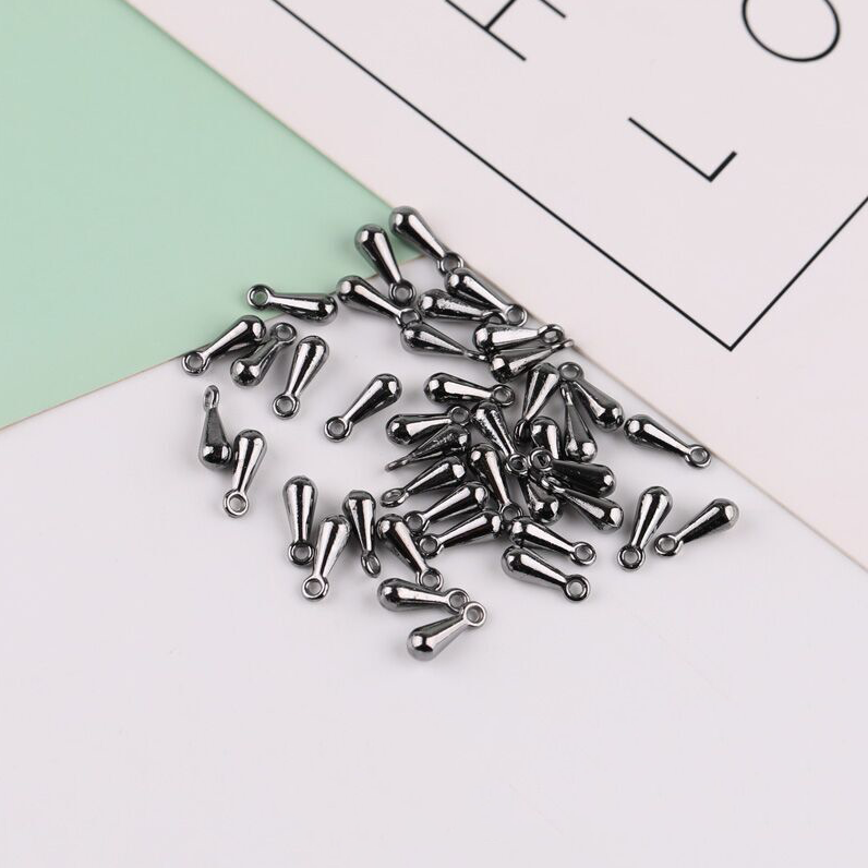 50 Pieces/Bag-Extension chain end water drop small pendant tail chain DIY jewelry accessories