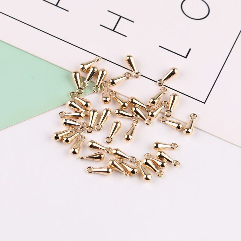50 Pieces/Bag-Extension chain end water drop small pendant tail chain DIY jewelry accessories