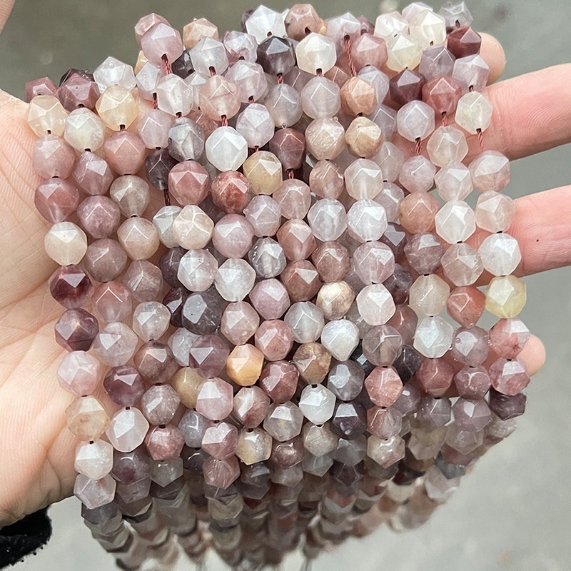 6-10mm natural violet stone faceted diamond beads loose beads