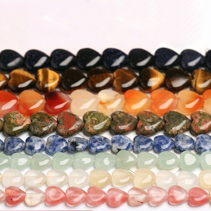 10*4mm peach heart loose beads crystal agate love