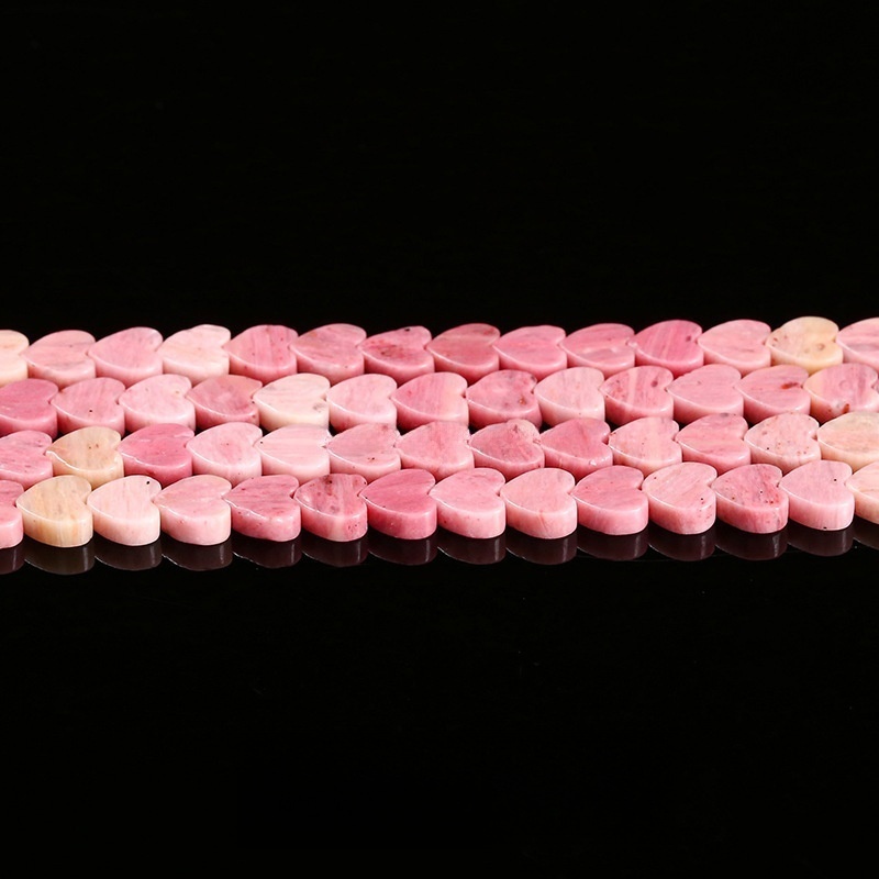 6mm Natural jade heart shaped loose beads crystal peach heart beads