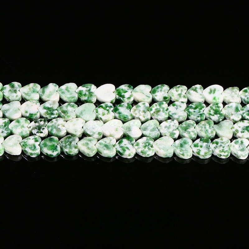 6mm Natural jade heart shaped loose beads crystal peach heart beads