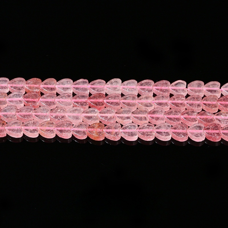 6mm Natural jade heart shaped loose beads crystal peach heart beads