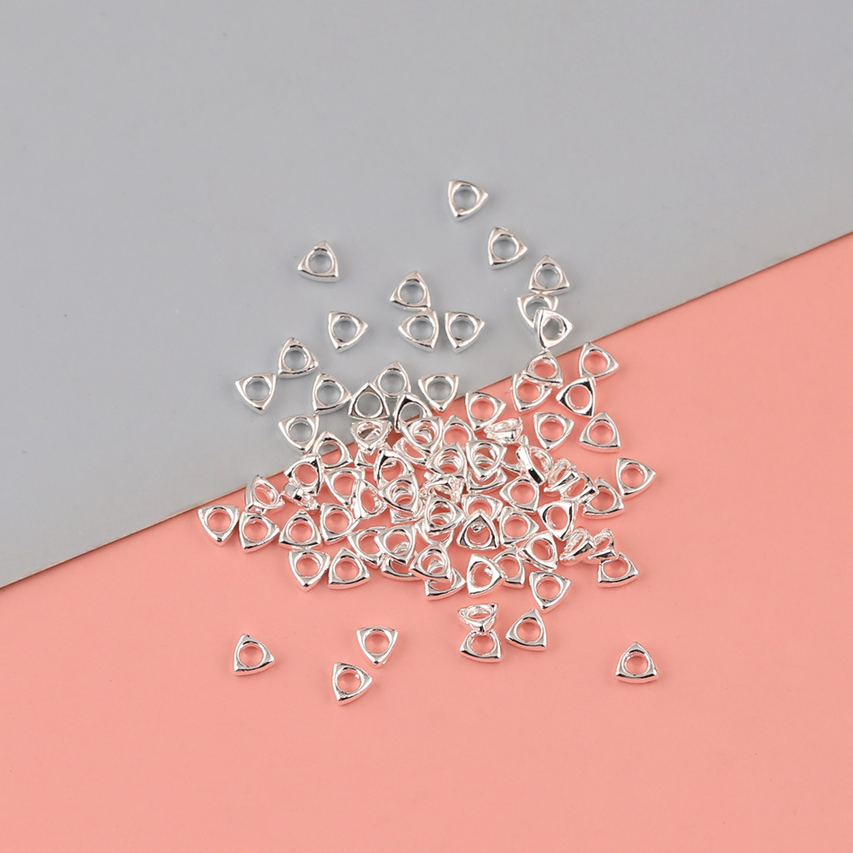 100 Pieces/Bag-thick copper triangle broken silver loose beads spacer spacer beads