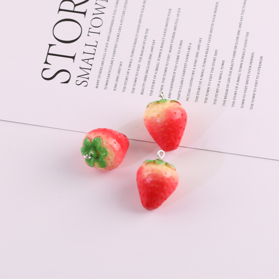 25 Pieces/Bag-simulated fruit three-dimensional resin pendant DIY handmade jewelry accessories