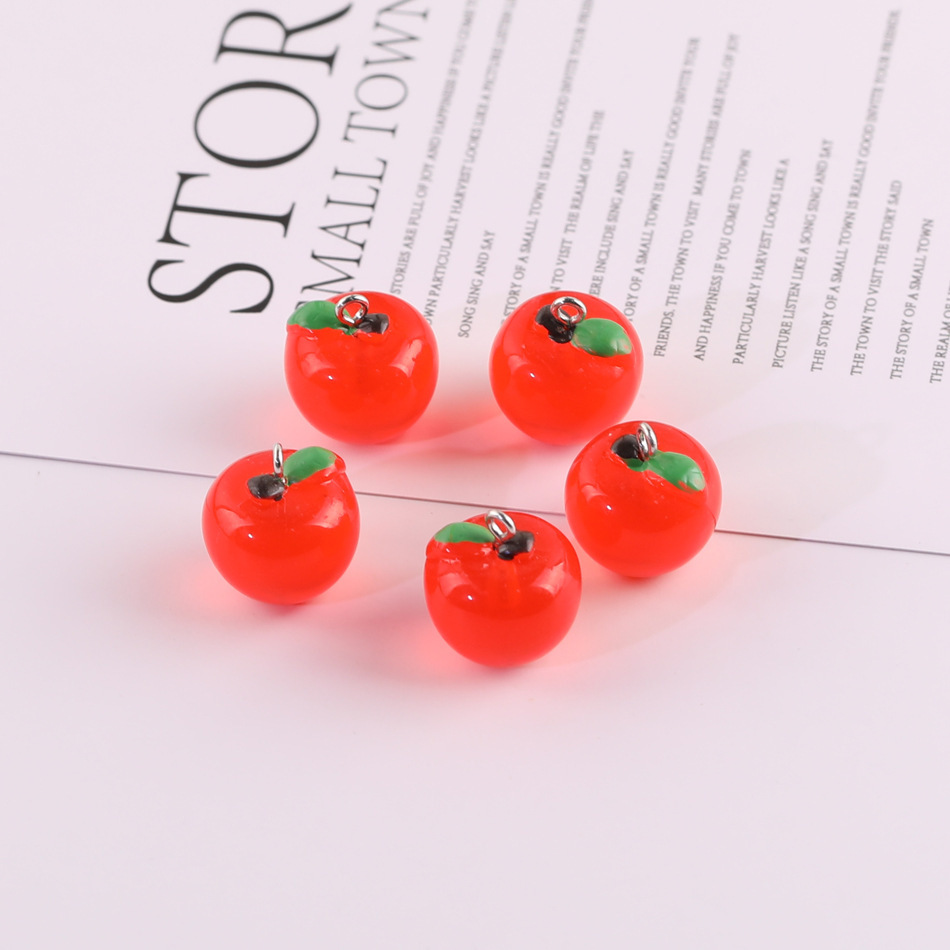 25 Pieces/Bag-simulated fruit three-dimensional resin pendant DIY handmade jewelry accessories