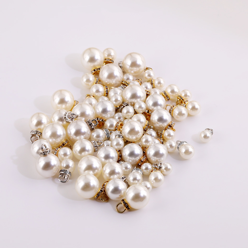 50 Pieces/Bag-imitation pearl pendant sheep eye pearl diamond pendant