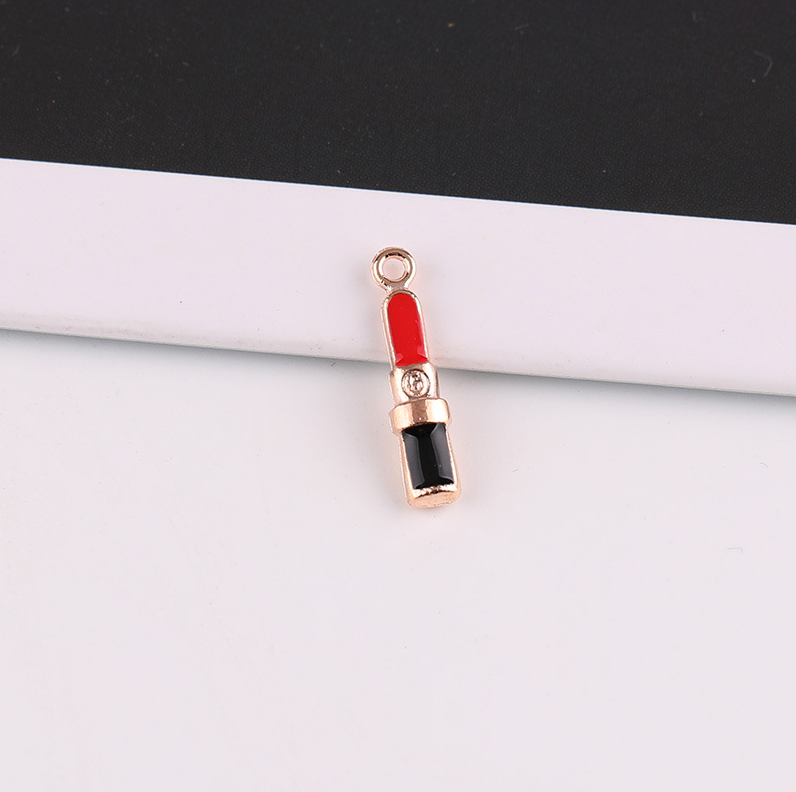 10 Pieces/Bag-alloy oil drip black and white Chanel style high heels pendant