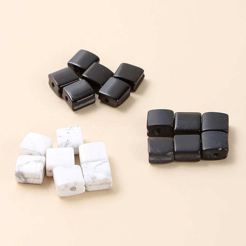 10pcs/bag 8*5mm natural agate square flat beads loose beads