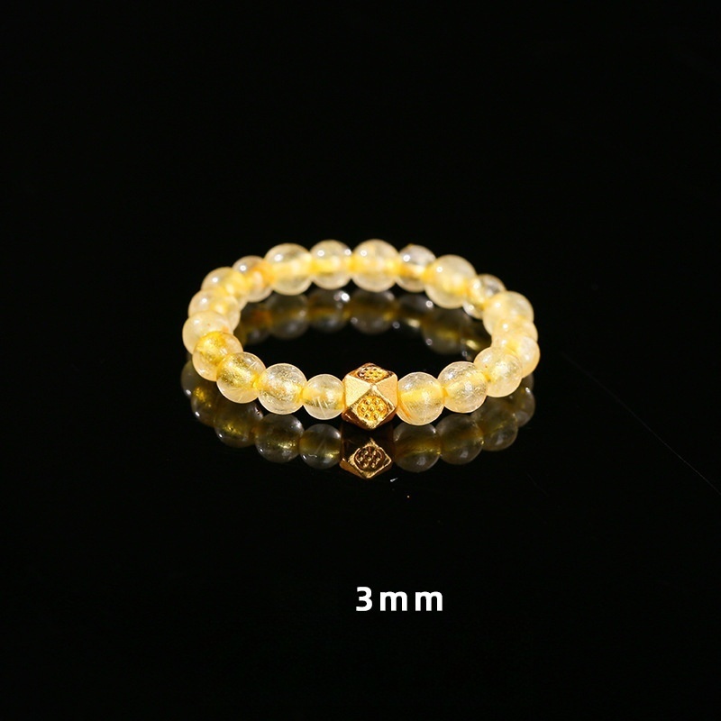 Natural Stone Crystal Round Elastic Ring