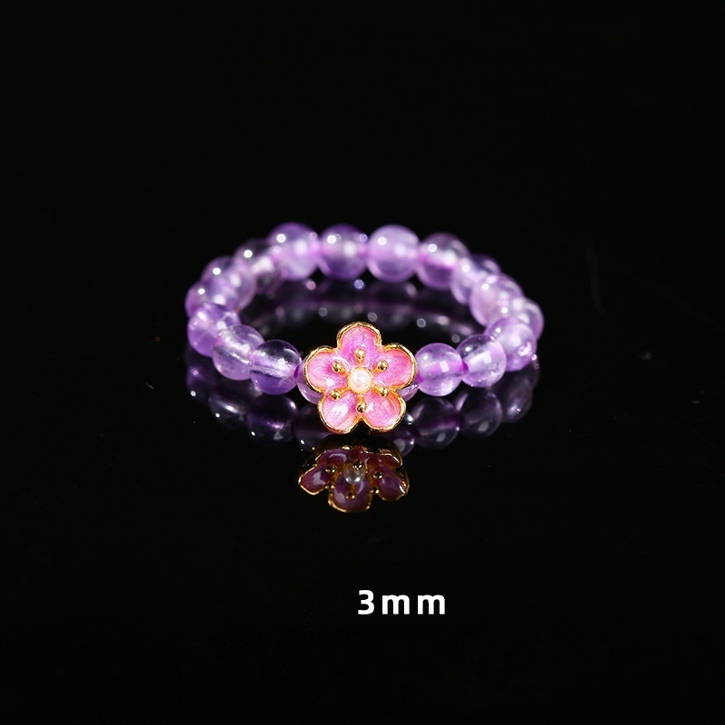 Natural Stone Crystal Round Elastic Ring