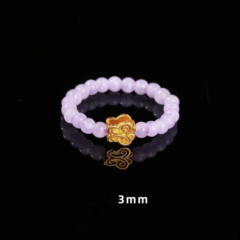 Natural Stone Crystal Round Elastic Ring