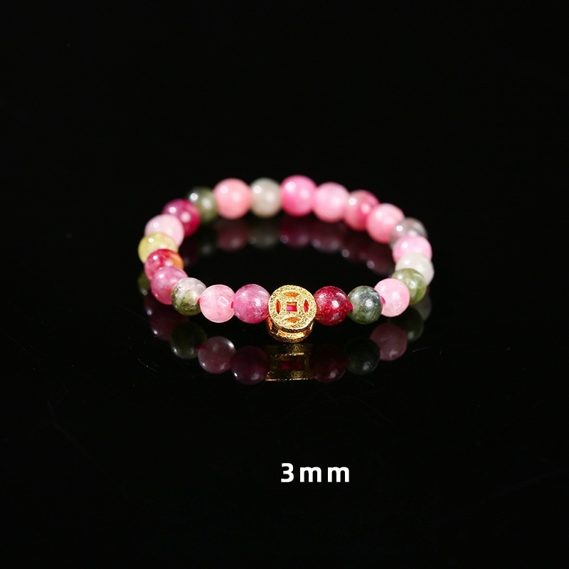 Natural Stone Crystal Round Elastic Ring