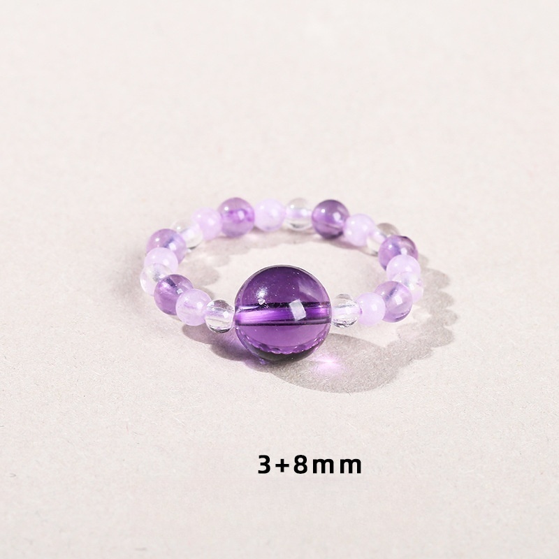 Natural Stone Crystal Round Elastic Ring