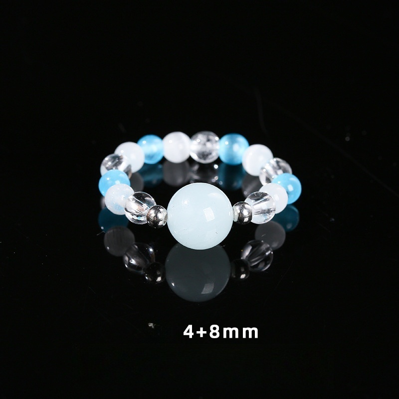 Natural Stone Crystal Round Elastic Ring