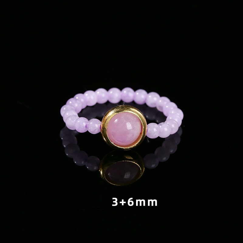 Natural Stone Crystal Round Elastic Ring