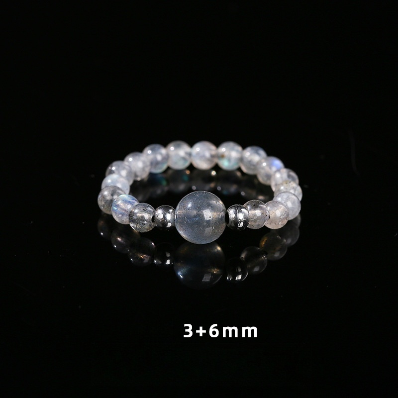 Natural Stone Crystal Round Elastic Ring