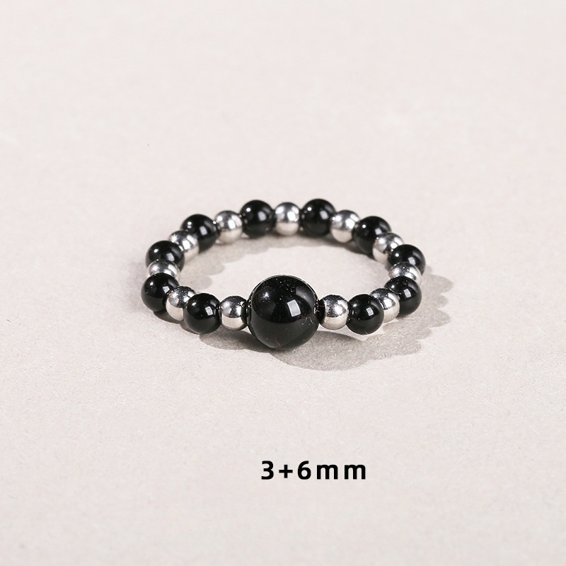 Natural Stone Crystal Round Elastic Ring
