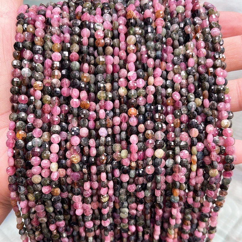 4*3mm natural crystal faceted round loose beads