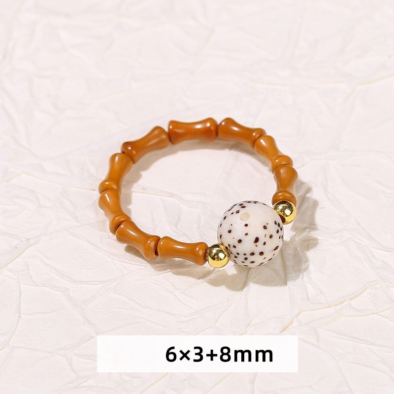 Olive core + natural stone ring