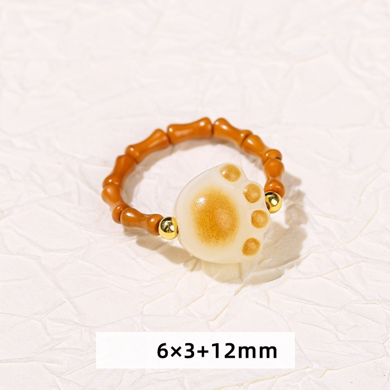 Olive core + natural stone ring