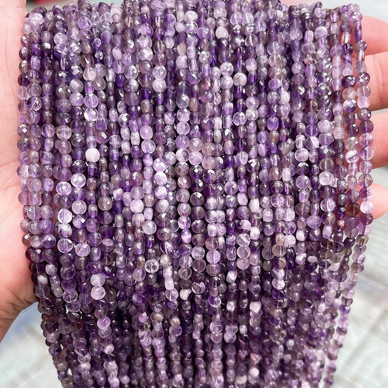 4*3mm natural crystal faceted round loose beads