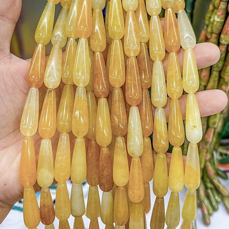 10*30mm agate jade straight hole teardrop shaped loose beads