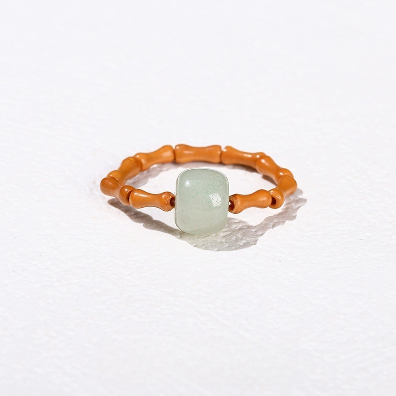 Olive core + natural stone ring