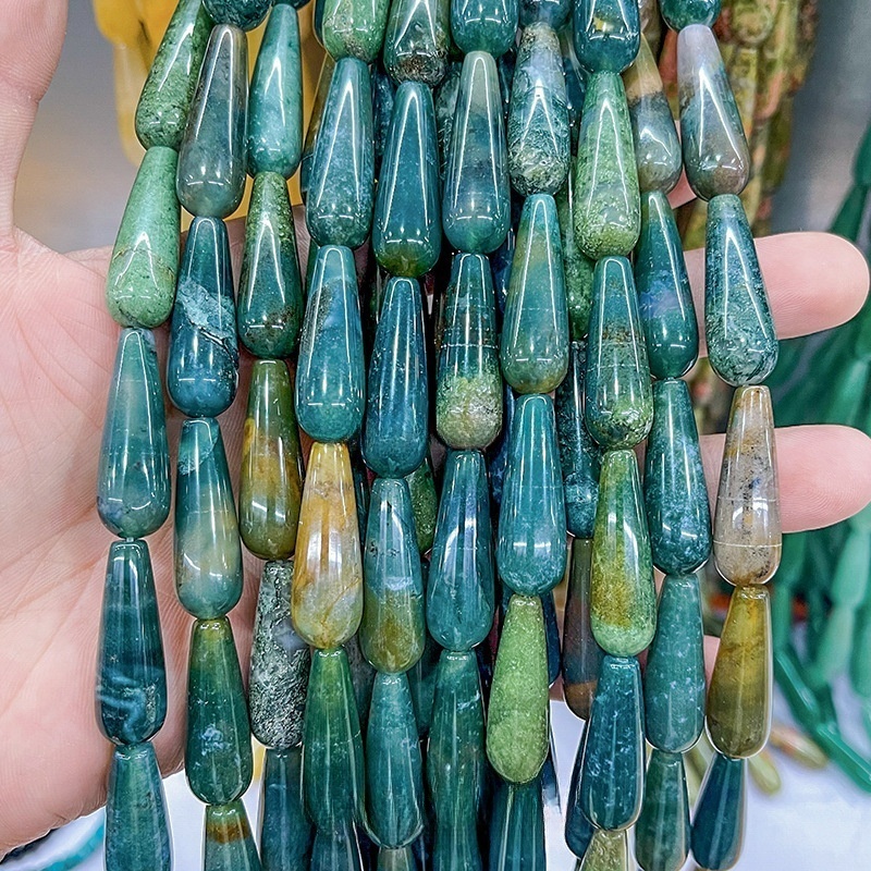 10*30mm agate jade straight hole teardrop shaped loose beads