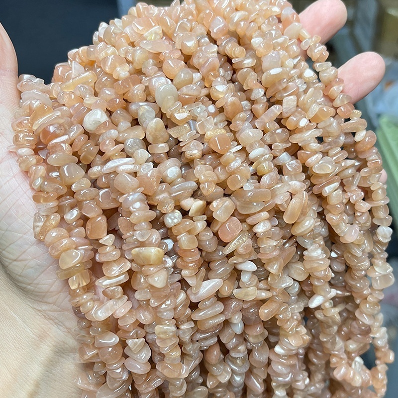 3-8mm 5A natural sunstone crushed loose beads