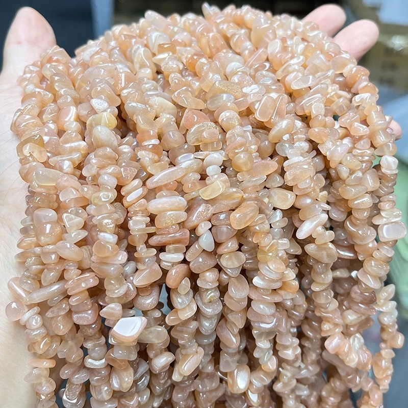 3-8mm 5A natural sunstone crushed loose beads
