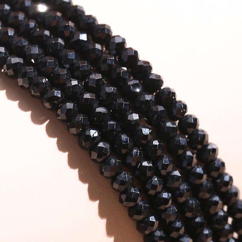 2*3mm cut black spinel abacus beads loose beads