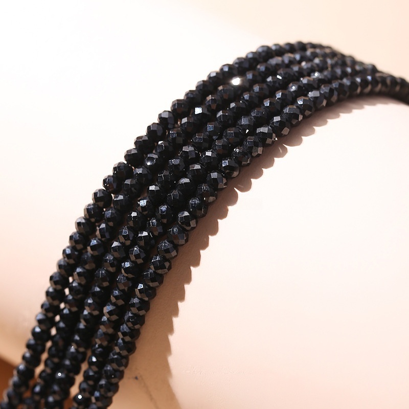 2*3mm cut black spinel abacus beads loose beads