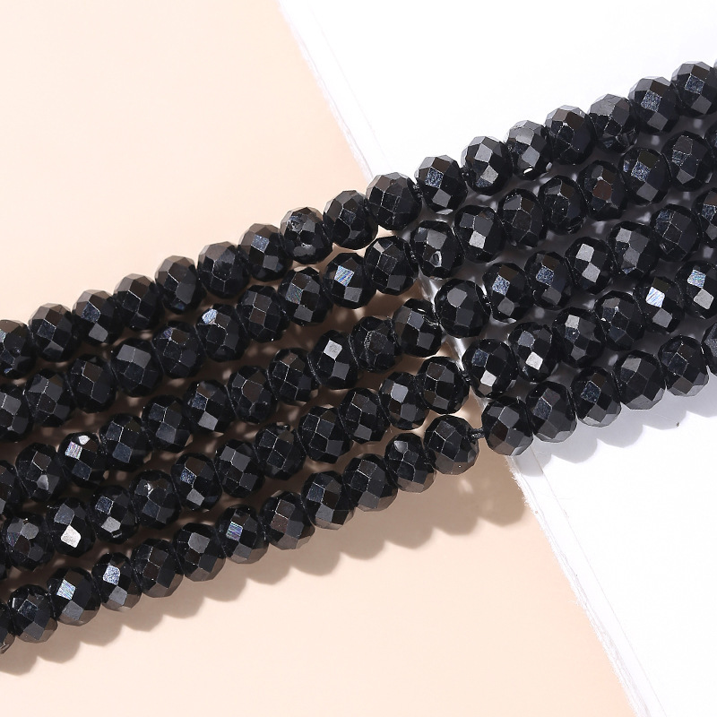 2*3mm cut black spinel abacus beads loose beads