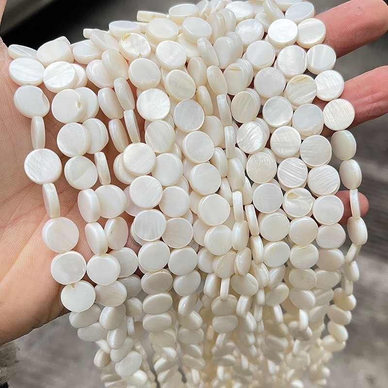 8-12mm natural freshwater shell disc loose beads